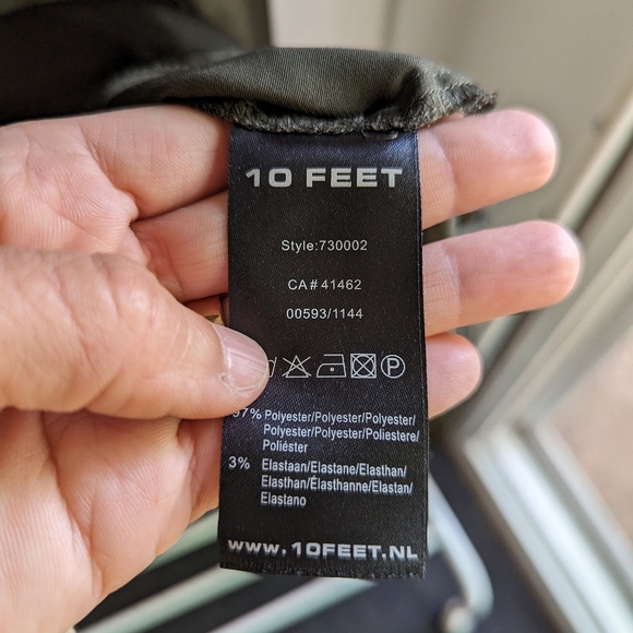 10 FEET Satin Blouse, Dark Green, Sz S - Picture 3 of 7